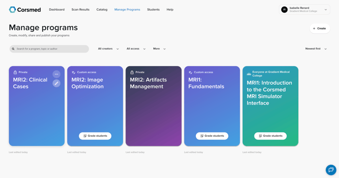 Click on New Program, Clinical Cases