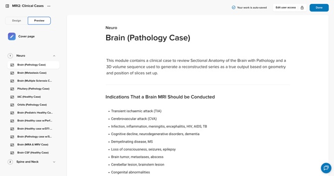 In a module, preview