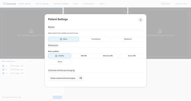 Patient Settings tab 2