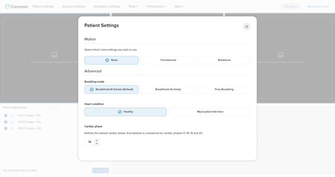 Patient Settings tab
