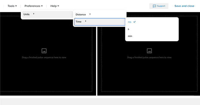 Preference Settings units