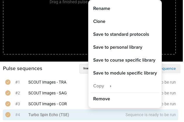 Pulses Sorting Table Core Functions in the Pulse Sequence List